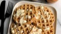 INSANE Cinnamon Roll Waffles with Cream Cheese Glaze INSANE Cinnamon Roll Waffles with Cream Cheese Glaze