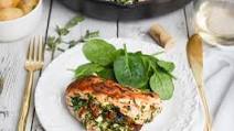 One-Skillet Low-FODMAP Spinach, Sun-Dried Tomato & Feta Stuffed Chicken Breasts; Gluten-free One-Skillet Low-FODMAP Spinach, Sun-Dried Tomato & Feta Stuffed Chicken Breasts; Gluten-free