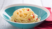 Spaghetti aglio e olio (Spaghetti with garlic, oil and chili pepper) Spaghetti aglio e olio (Spaghetti with garlic, oil and chili pepper)