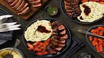 Seared Sirloin Steak with Roasted Garlic Herb Butter, Chive Mashed Potatoes, and Honey Roasted Carrots Seared Sirloin Steak with Roasted Garlic Herb Butter, Chive Mashed Potatoes, and Honey Roasted Carrots