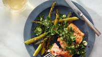 Broiled Salmon and Asparagus With Herbs Broiled Salmon and Asparagus With Herbs
