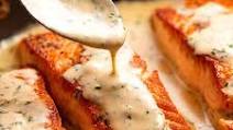 Salmon with Herb & Garlic Cream Sauce Salmon with Herb & Garlic Cream Sauce