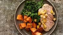 Roasted Pork Loin With Apple Jus and Sweet Potato Roasted Pork Loin With Apple Jus and Sweet Potato