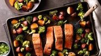 Asian Salmon with Potatoes and Broccoli Sheet-Pan Dinner Asian Salmon with Potatoes and Broccoli Sheet-Pan Dinner