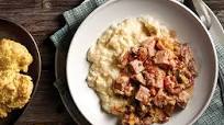 Smothered Pork with Gouda Grits Smothered Pork with Gouda Grits
