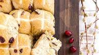Sourdough Hot Cross Buns Recipe With Craisins and Cranberry Glaze Sourdough Hot Cross Buns Recipe With Craisins and Cranberry Glaze