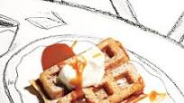 Crispy Waffles with Salted Caramel Coulis Crispy Waffles with Salted Caramel Coulis