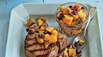 Grilled Pork Porterhouse with Peach Agrodolce Grilled Pork Porterhouse with Peach Agrodolce