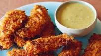 Potato Chip-Crusted Chicken Strips with Honey Mustard Dipping Sauce Potato Chip-Crusted Chicken Strips with Honey Mustard Dipping Sauce