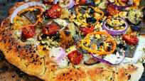 Gyro Pizza with a Tzatziki Drizzle Gyro Pizza with a Tzatziki Drizzle