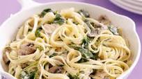 Mushroom, herb and spinach fettuccine Mushroom, herb and spinach fettuccine