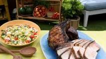 Smoky Grilled Pork Chops and Zucchini Noodles Smoky Grilled Pork Chops and Zucchini Noodles