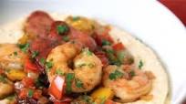 Spicy Shrimp and Andouille Sausage over Grits Spicy Shrimp and Andouille Sausage over Grits