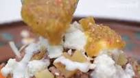Tostadas con Picadillo Tostadas con Picadillo
