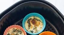 Air Fryer Baked Egg Cups w/ Spinach & Cheese Air Fryer Baked Egg Cups w/ Spinach & Cheese