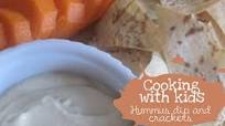 Hummus dip and crackers for kids Hummus dip and crackers for kids