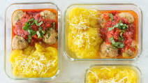 Ground Turkey Meal Prep: Turkey Meatballs with Spaghetti Squash Noodles Ground Turkey Meal Prep: Turkey Meatballs with Spaghetti Squash Noodles