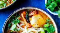 Sweet & Spicy Korean Pork Belly Udon Soup Sweet & Spicy Korean Pork Belly Udon Soup