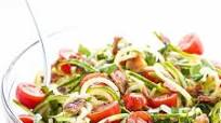 Zucchini Noodle Salad with Bacon & Tomatoes (Low Carb, Paleo) Zucchini Noodle Salad with Bacon & Tomatoes (Low Carb, Paleo)