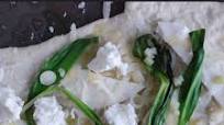 White Pizza with Ramps White Pizza with Ramps