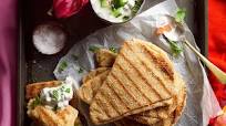 Paratha flatbreads with raita Paratha flatbreads with raita