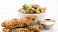Fried Chicken with Chipotle Ranch and cilantro-garlic potatoes Fried Chicken with Chipotle Ranch and cilantro-garlic potatoes