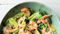 Classic caesar salad with prawns Classic caesar salad with prawns