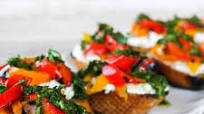 Grilled Crostini With Ricotta, Sweet Peppers & Salsa Verde Grilled Crostini With Ricotta, Sweet Peppers & Salsa Verde