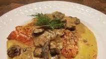 Brad's fresh coho salmon w/ mushroom cream sauce Brad's fresh coho salmon w/ mushroom cream sauce
