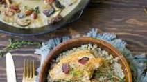Creamy Mushroom Bacon Chicken with Cauliflower Rice Risotto (Paleo, Whole30) Creamy Mushroom Bacon Chicken with Cauliflower Rice Risotto (Paleo, Whole30)