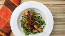 Middle Eastern Roasted Salmon with Red Chermoula and Fattoush Middle Eastern Roasted Salmon with Red Chermoula and Fattoush