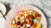 Chicken Tikka Naan With Indian-Style Salad And Mint Yoghurt Chicken Tikka Naan With Indian-Style Salad And Mint Yoghurt