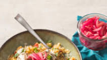 Lamb Meatballs with Couscous, Pickled Onions, and Tahini Lamb Meatballs with Couscous, Pickled Onions, and Tahini