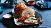Rolled roast pork belly with apple stuffing Rolled roast pork belly with apple stuffing