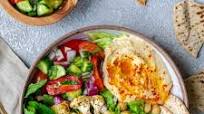 Roasted Cauliflower and Hummus Mediterranean Salad Bowl Roasted Cauliflower and Hummus Mediterranean Salad Bowl