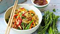Broccoli noodles with soy, lime and chilli dressing Broccoli noodles with soy, lime and chilli dressing