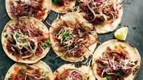 Crispy Pork Tacos with Red Chile Salsa Crispy Pork Tacos with Red Chile Salsa