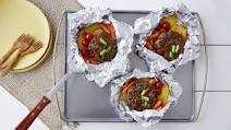Grilled Cheddar Burgers and Veggies Packs Grilled Cheddar Burgers and Veggies Packs