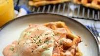 Egg and Ham Savory Waffle Stacks Egg and Ham Savory Waffle Stacks