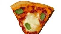 Sourdough pizza with mozzarella and basil Sourdough pizza with mozzarella and basil