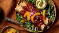 Bean and Sweet Potato Enchiladas with Cilantro-Orange Crema Bean and Sweet Potato Enchiladas with Cilantro-Orange Crema
