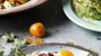 Greek salad with spinach-and-nutmeg crepes Greek salad with spinach-and-nutmeg crepes