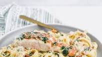 Tuscan Salmon Fettuccini Alfredo Tuscan Salmon Fettuccini Alfredo