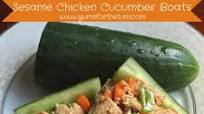 Sesame Chicken Cucumber Boats Sesame Chicken Cucumber Boats