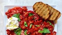 Caprese Salad With Roasted Tomatoes and Burrata Caprese Salad With Roasted Tomatoes and Burrata
