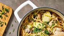 Creamy Chicken, Brussels Sprouts & Mushrooms One-Pot Pasta Creamy Chicken, Brussels Sprouts & Mushrooms One-Pot Pasta