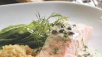 Poached Salmon with Creamy Piccata Sauce Poached Salmon with Creamy Piccata Sauce