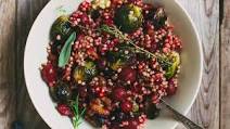 Sorghum pilaf with roasted Brussels sprouts, cranberries and grapes Sorghum pilaf with roasted Brussels sprouts, cranberries and grapes