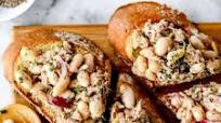 Mediterranean White Bean and Tuna Salad Toasts Mediterranean White Bean and Tuna Salad Toasts