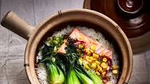 Ginger Crispy Rice with Salmon and Bok Choy Ginger Crispy Rice with Salmon and Bok Choy